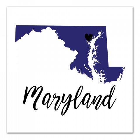 Designs Direct Creative Group Purple and Black Maryland Pride 16x16 Canvas Wall Art