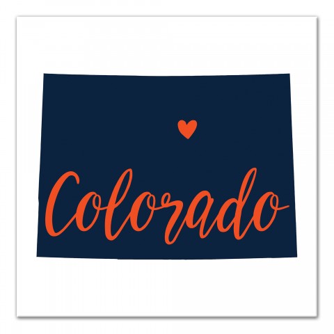 Designs Direct Creative Group Blue and Orange Colorado Pride 16x16 Canvas Wall Art