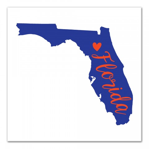 Designs Direct Creative Group Blue and Orange Florida Pride 16x16 Canvas Wall Art