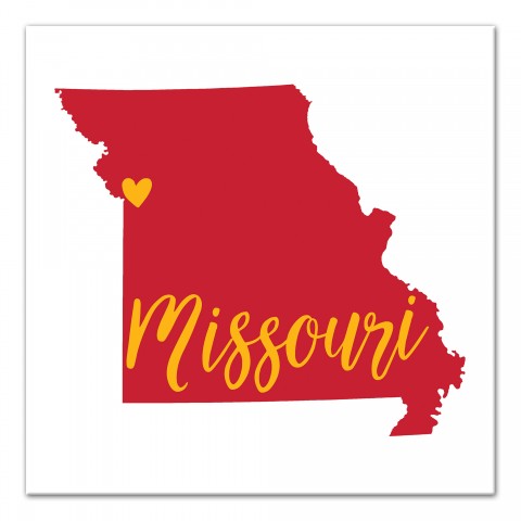Designs Direct Creative Group Red and Yellow Missouri Pride 16x16 Canvas Wall Art