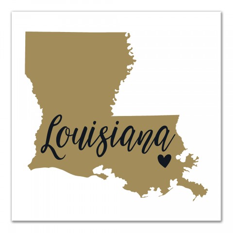 Designs Direct Creative Group Tan and Black Louisiana Pride 16x16 Canvas Wall Art