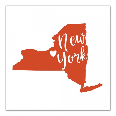 Designs Direct Creative Group Orange and White New York Pride 16x16 Canvas Wall Art