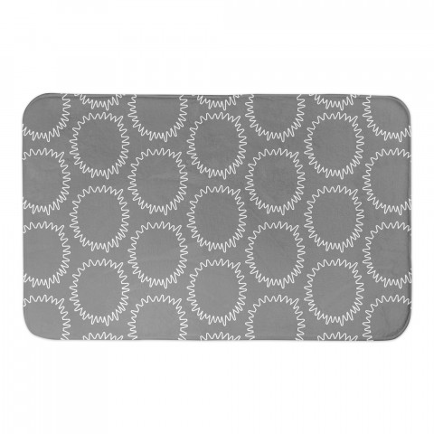 Gray Sun Pattern 24x17 Bath Mat