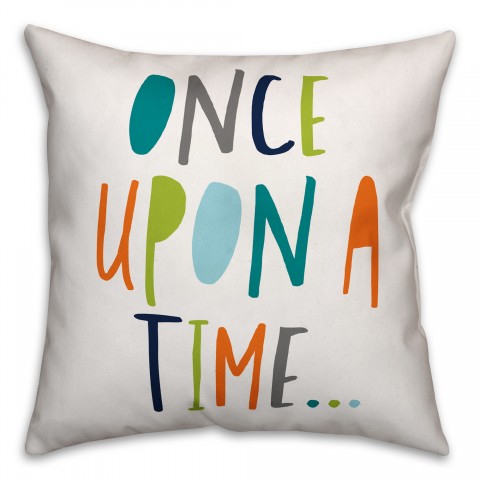Once Upon a Time Cool Tones Design 16x16 Spun Poly Pillow