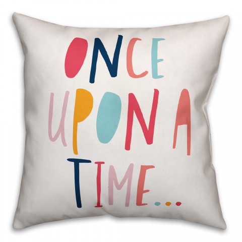 Once Upon a Time Pastel Tones Design 16x16 Spun Poly Pillow