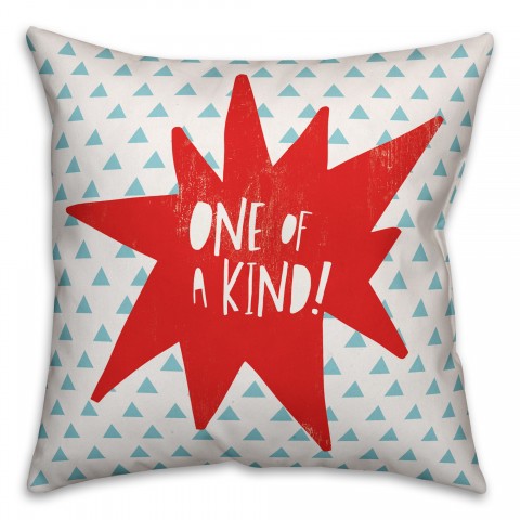 One of a Kind Blue Design 16x16 Spun Poly Pillow