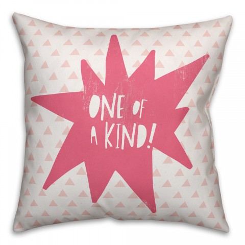 One of a Kind Red Design 16x16 Spun Poly Pillow