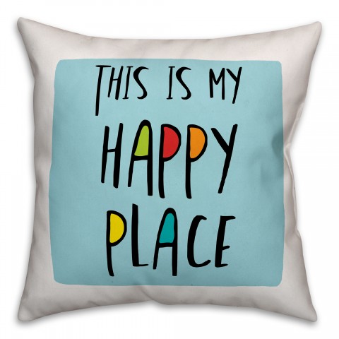 This is My Happy Place Blue 16x16 Spun Poly Pillow