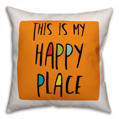 This is My Happy Place Pink 16x16 Spun Poly Pillow