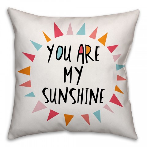 You Are My Sunshine Pastel Tones Design 16x16 Spun Poly Pillow