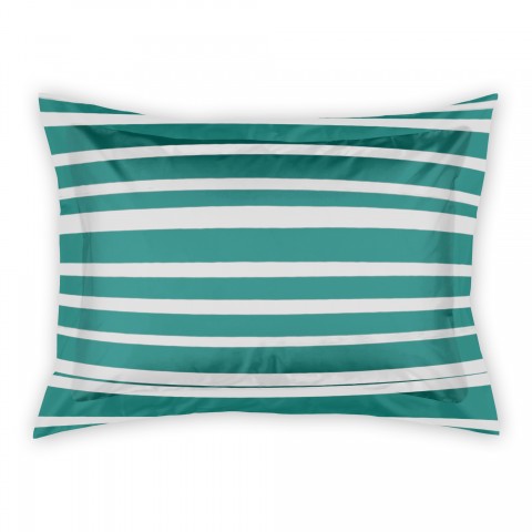 Green Stripes Standard Brushed Poly Sham
