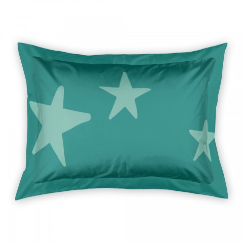 Green Star Pattern Standard Brushed Poly Sham