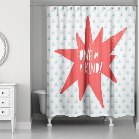 One of a Kind Red Design 71x74 Shower Curtain