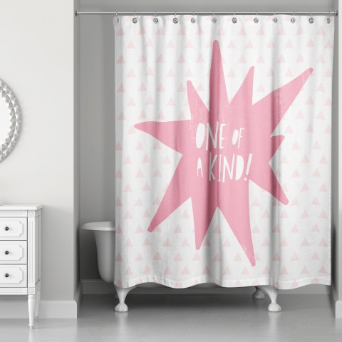 One of a Kind Pink Design 71x74 Shower Curtain