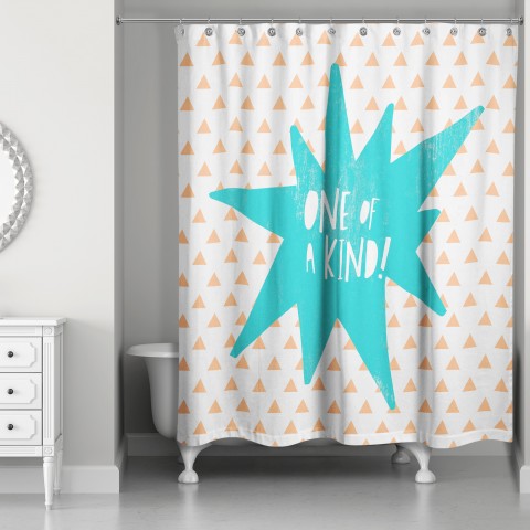 One of a Kind Blue Design 71x74 Shower Curtain