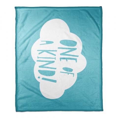One of a Kind Blue Cloud 50x60 Coral Fleece Blanket