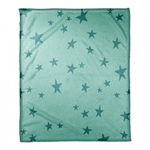 Green Stars Pattern 50x60 Coral Fleece Blanket