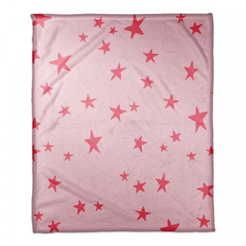 Pink Stars Pattern 50x60 Coral Fleece Blanket