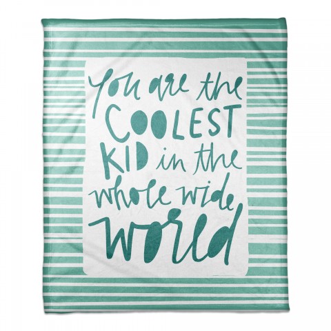 You Are the Coolest Kid - Green 50x60 Coral Fleece Blanket