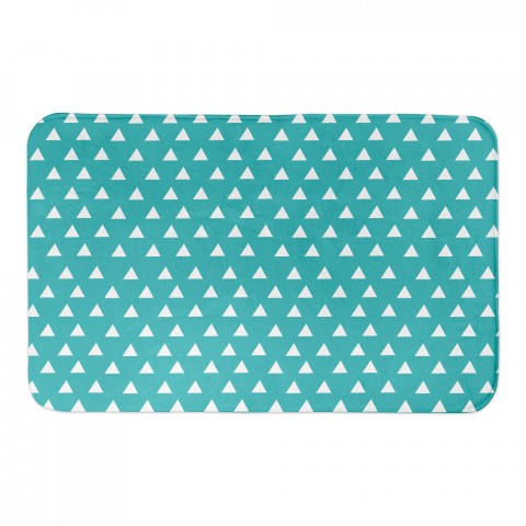 Teal Triangle Pattern 24x17 Bath Mat