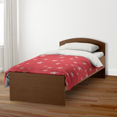 Pink Star Pattern Twin Brushed Poly Duvet