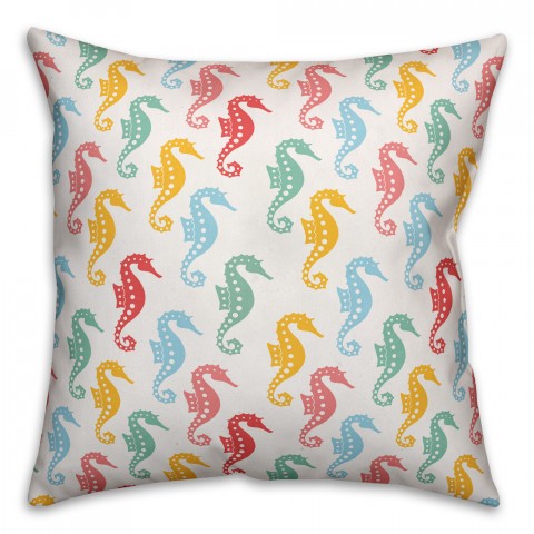 Colorful Seahorses 16x16 Spun Poly Pillow