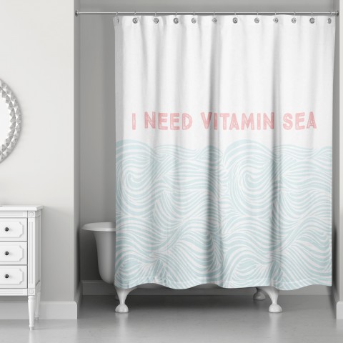 Need Vitamin Sea 71x74 Shower Curtain
