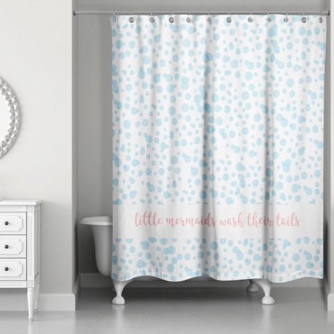 Bubbles Wash Your Tail 71x74 Shower Curtain