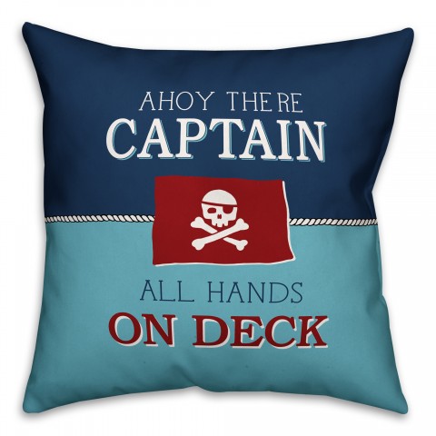 All Hands on Deck 16x16 Spun Poly Pillow