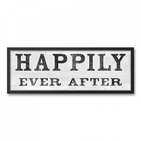 Happily Ever After 12x36 Black Framed Canvas