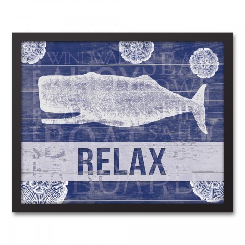 Relax Whale 16x20 Black Framed Canvas