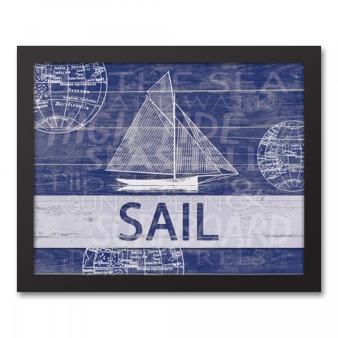 Sail Boal 11x14 Black Framed Canvas