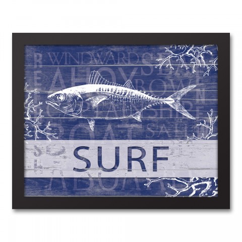 Surf Fish 11x14 Black Framed Canvas