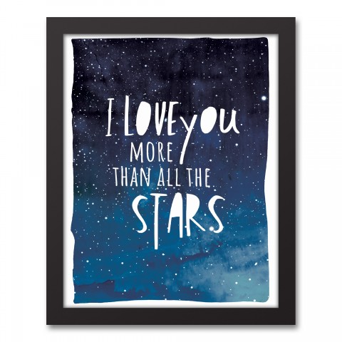 I Love You More Than All The Stars 11x14 Black Framed Canvas