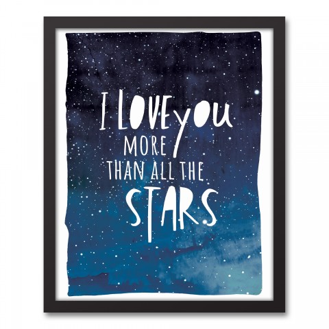 I Love You More Than All The Stars 16x20 Black Framed Canvas