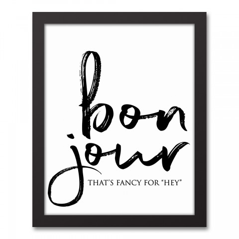 Bon Jour 11x14 Black Framed Canvas