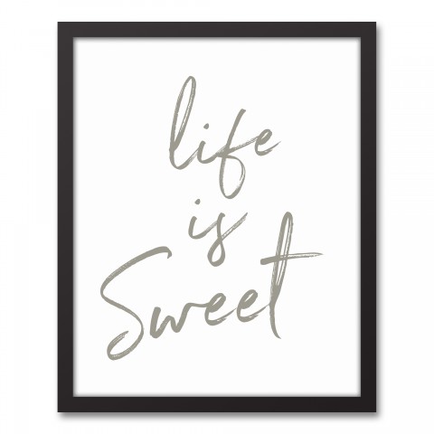 Life is Sweet 16x20 Black Framed Canvas