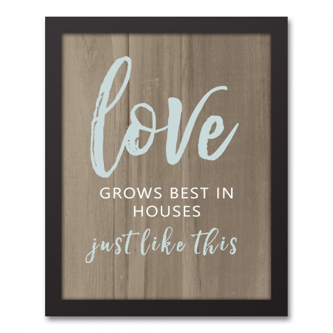 Love Grows 11x14 Black Framed Canvas