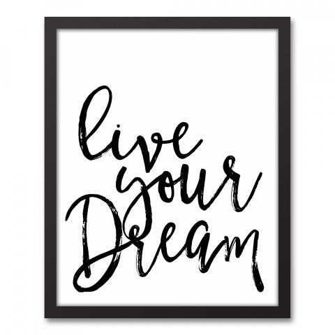 Live Your Dream 16x20 Black Framed Canvas