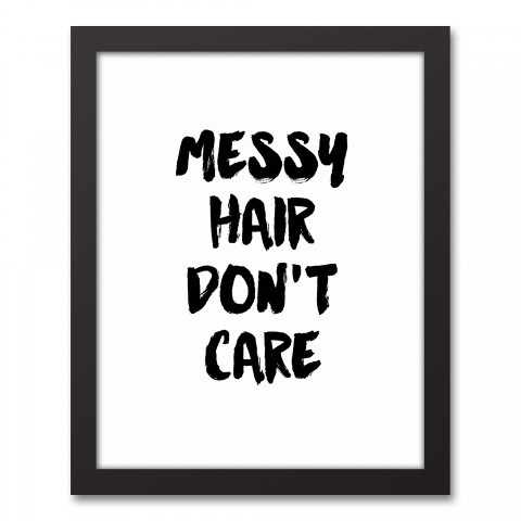 Messy Hair Don't Care 11x14 Black Framed Canvas