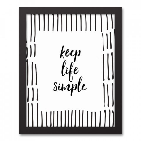 Keep Life Simple with Boarder 11x14 Black Framed Canvas
