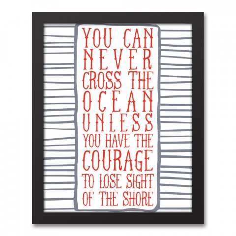 Cross the Ocean 11x14 Black Framed Canvas