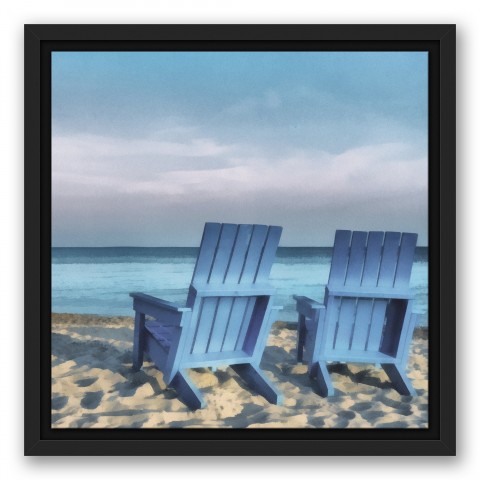 Blue Beach Chairs Photo Wall Art