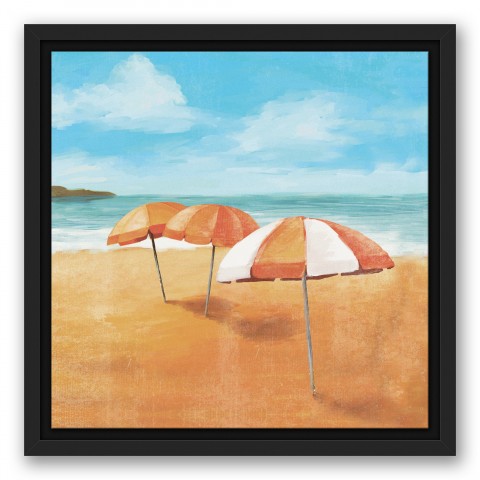 Striped Beach Umbrellas Wall Art