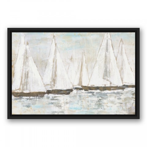White Painted Sailboats Wall Art