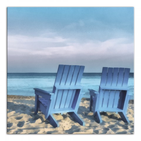 Blue Beach Chairs Wall Art