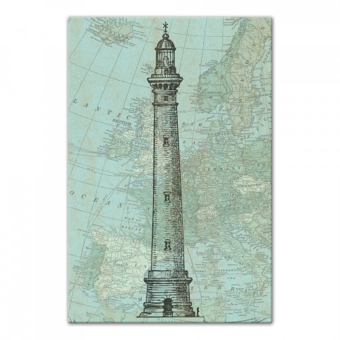 Lighthouse Coastal Map Wall Art