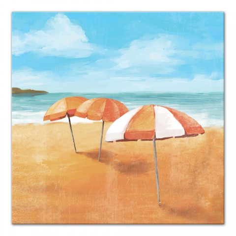 Striped Beach Umbrellas Wall Art