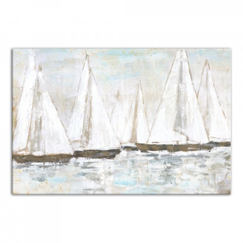 White Painted Sailboats Wall Art