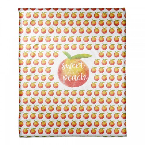 Sweet as a Peach 50x60 Coral Fleece Blanket